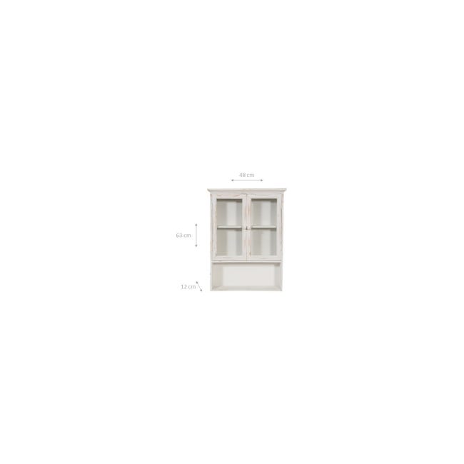 Vitrina de pared para salón Vitrina de madera con 3 estantes Mueble de baño  suspendido blanco