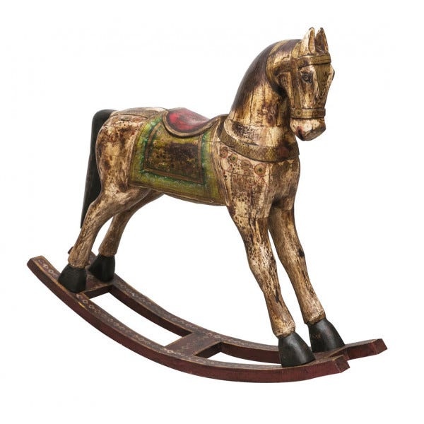 Portagioie in legno - Cavallo a dondolo in legno