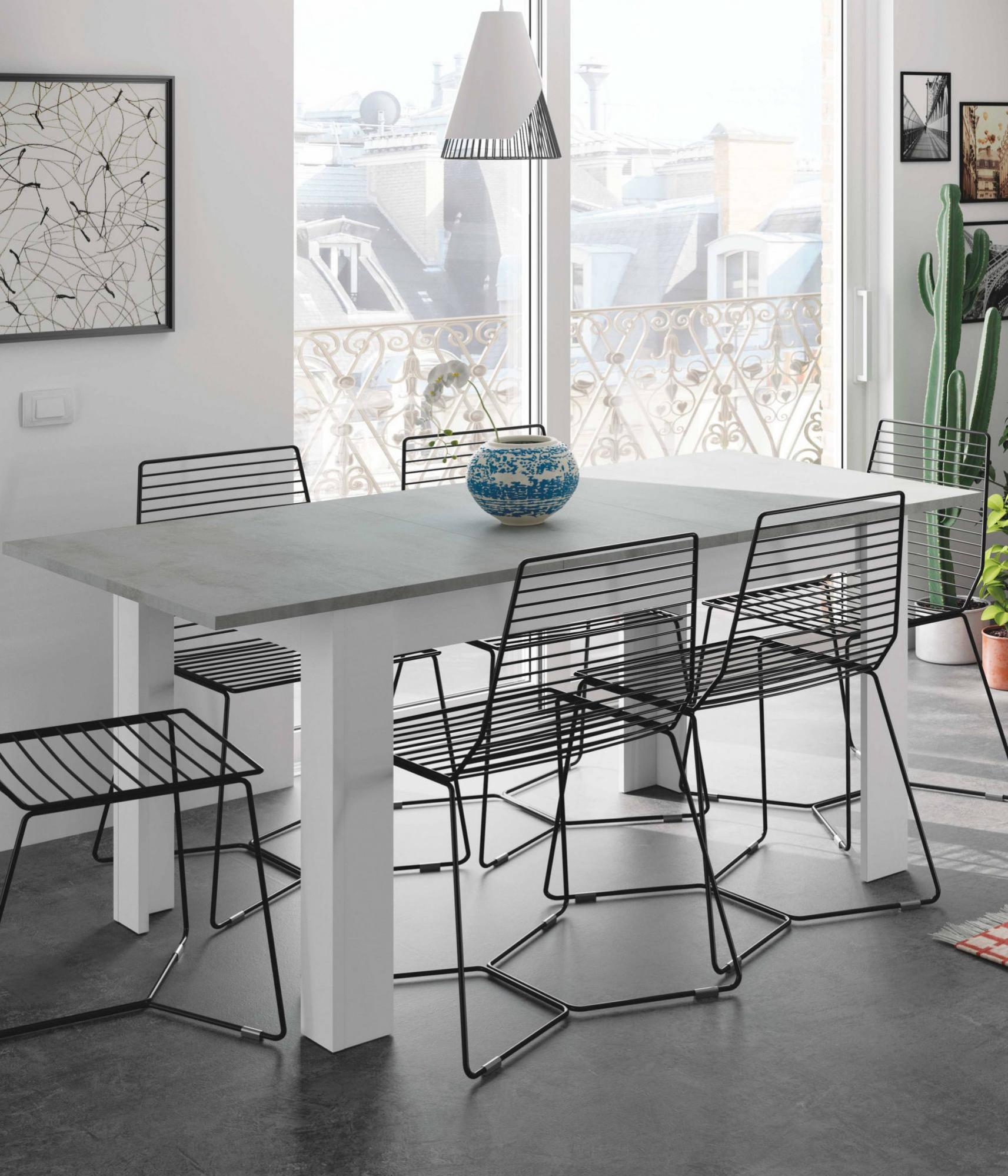 Tavolo Da Pranzo Estensibile Bianco Lucido - 140/190x90x78 Cm | Tavolo Allungabile Per Cucina O Sala - Foto 2