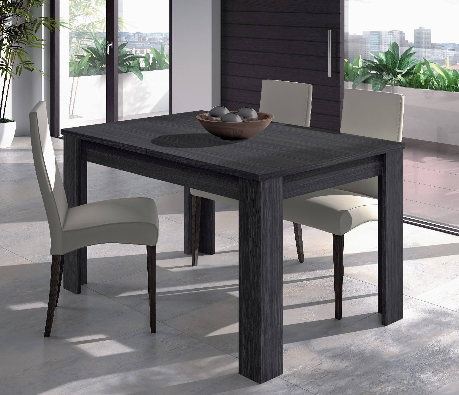 Table à rallonge Midland, Console extensible pour salle à manger, Table de  cuisine ouvrante avec rallonge, 140/190x90h78 cm, Ciment et blanc