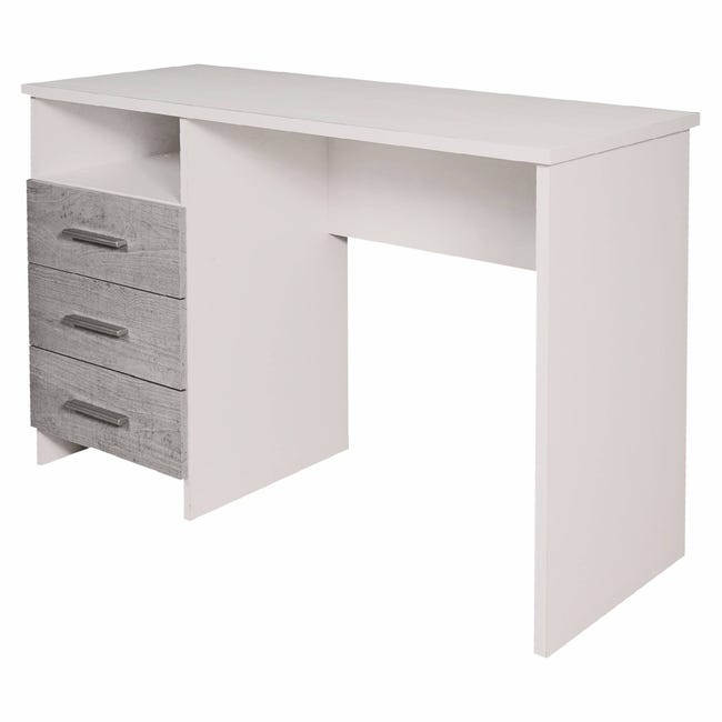 Mesa de escritorio Chest con dos cajones y una puerta color blanco  138x74x60cm