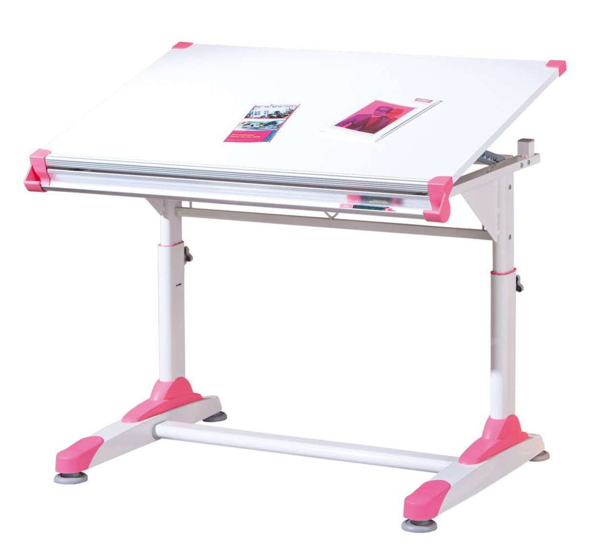 Scrivania Con Piano Inclinabile Regolabile In Altezza E Vano Portaoggetti In Mdf E Metallo 83518190