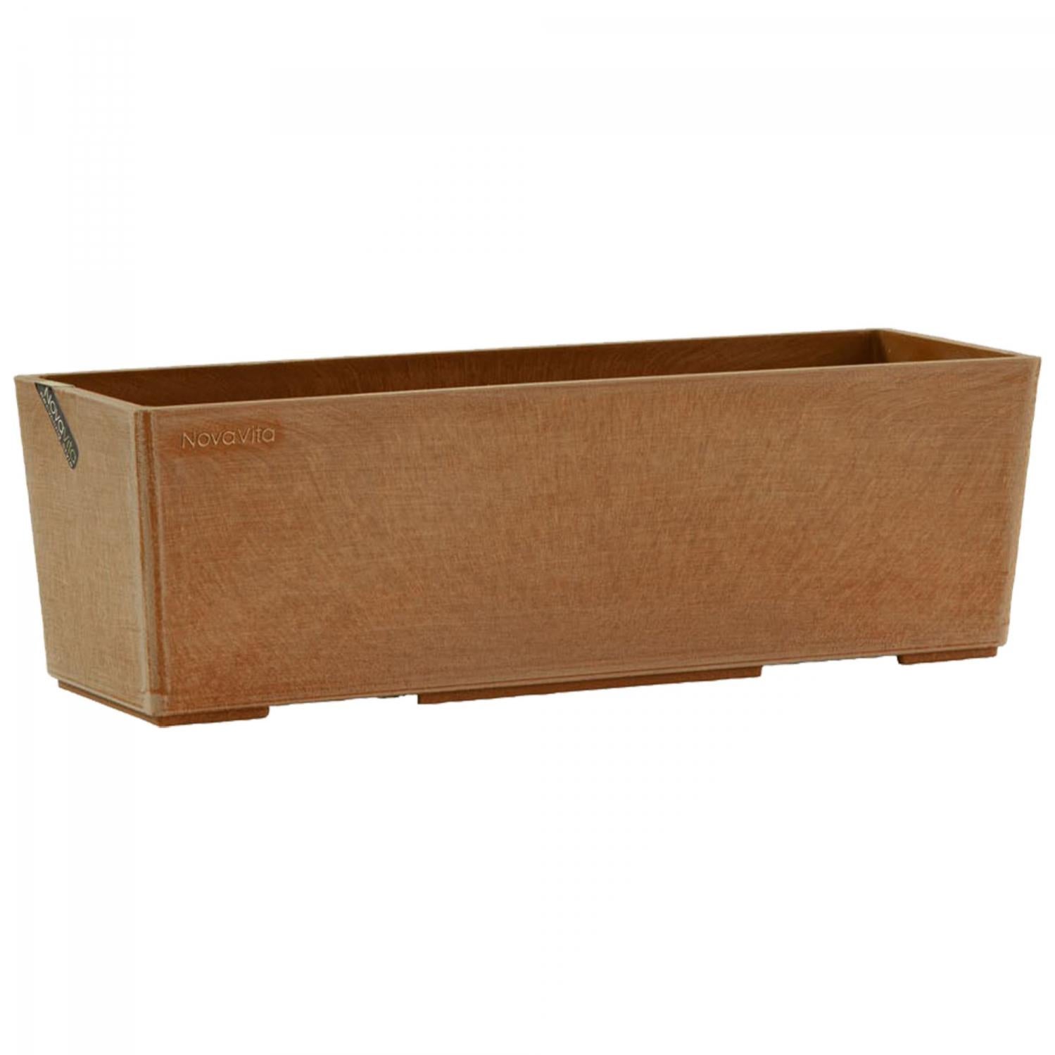 Fioriera Millerighe in plastica colore tortora H 27 cm, L 60 x P 28 cm