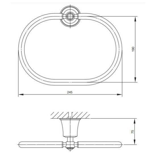 Porta Asciugamani Linea Art 25 Cm Ottone - 2