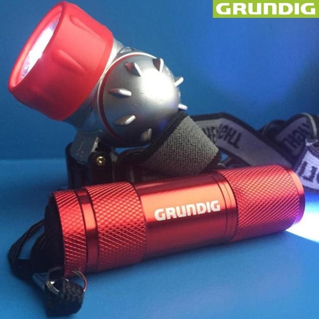 SET 2 TORCE LAMPADE LED FRONTALE E TORCIA PER CAMPEGGIO PESCA BICI Grundig 83520529 SET 2 TORCE LAMPADE LED FRONTALE E TORCIA PER CAMPEGGIO PESCA BICI Grundig 83520529