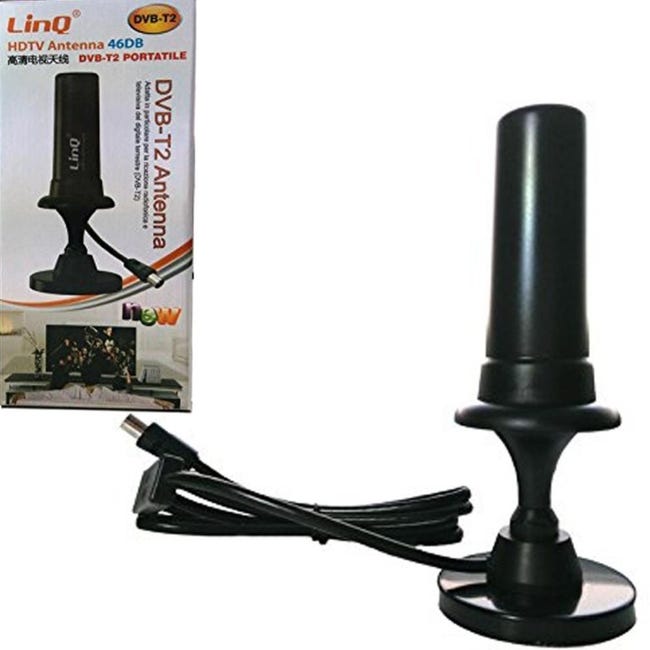 Antenna TV Portatile Amplificata DVB-T2 30 DBi UHF VHF Con Base Calamitata Per Camper – YIJIE - Foto 2