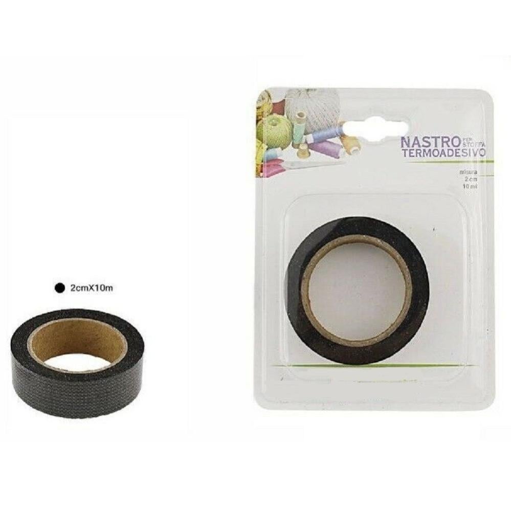 ROTOLO NASTRO ADESIVO PER STOFFA TESSUTI TERMOADESIVO NERO 20 MM X 10 Mt 83522799 - Foto 7