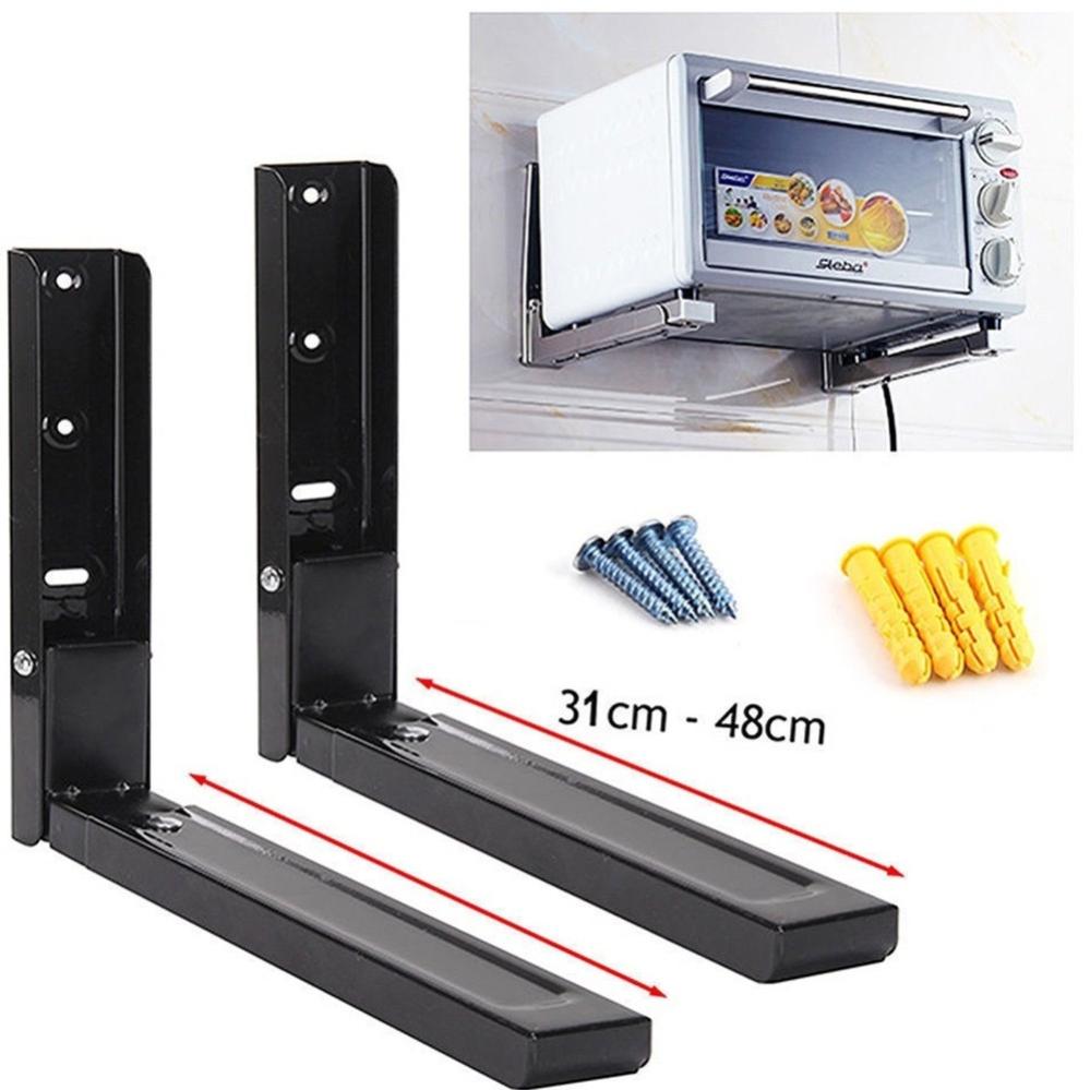 COPPIA STAFFE A PARETE PER SOSPENSIONE FORNO A MICROONDE 2 X SUPPORTI NERO  | Leroy Merlin