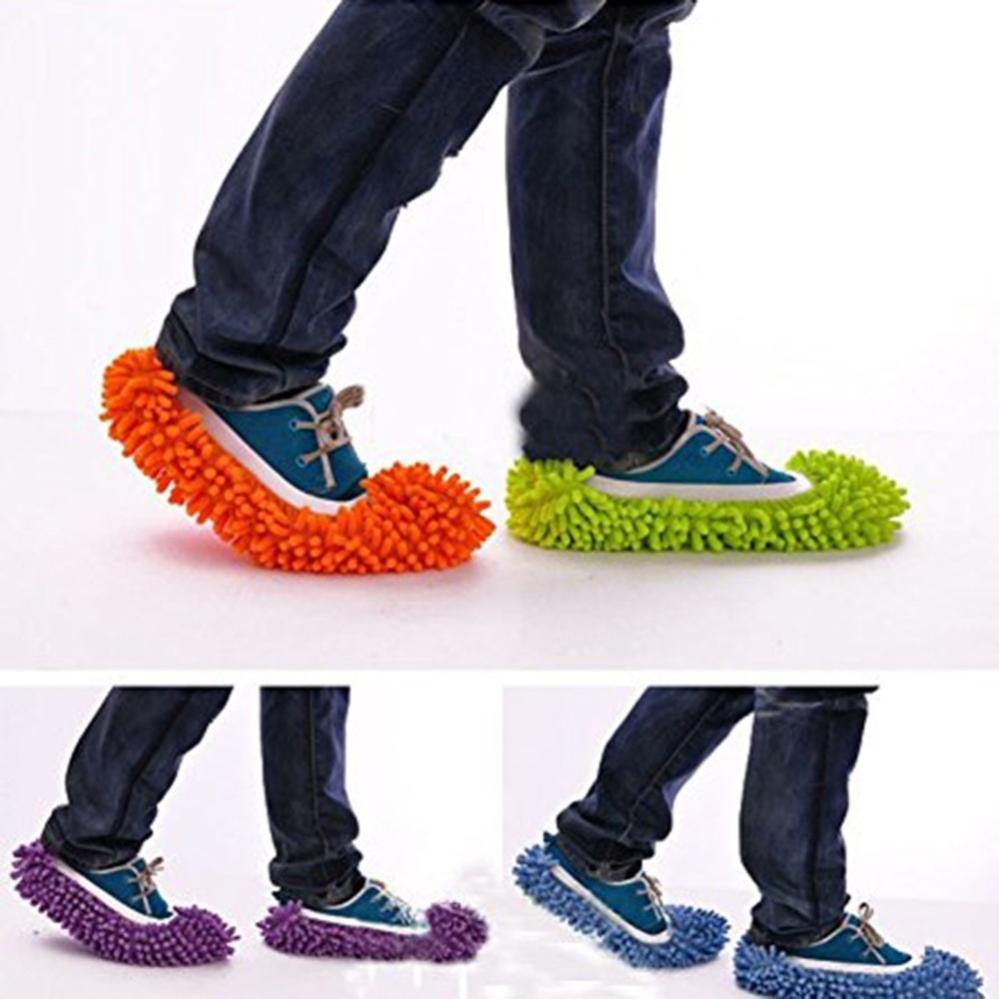 Polvere Mop Pantofole Scarpe da pulizia per camera da letto Bagno Cucina ufficio pulito viola Winbang Pantofole per pantofole Mop Lazy Floor Cleaner 