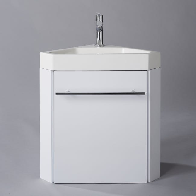 Meuble lave-mains d'angle blanc, 1507127, Salle de bains et WC