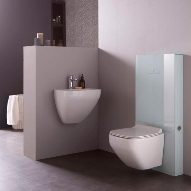 Cuvette suspendue gain de place suspendre 50 cm pour WC design