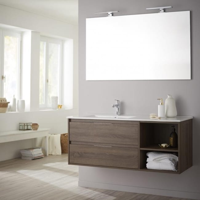 Ensemble Meuble De Salle De Bain 120 Venus Chocolat Britannia Leroy Merlin