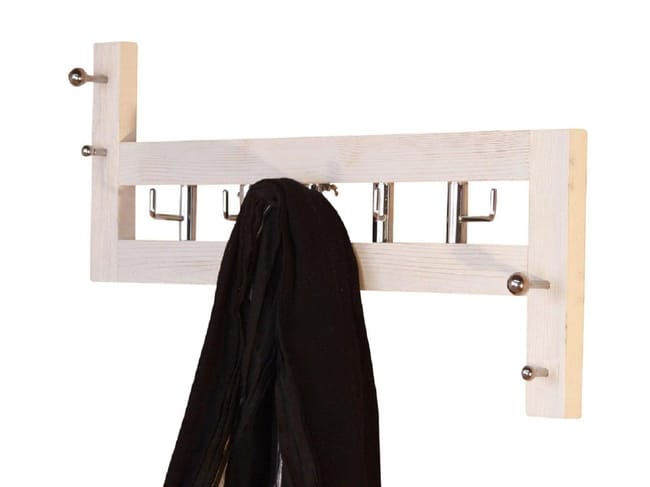 Porte-manteau Mural En Bois Vieilli Blanc 25x60x8cm Med05047 | Leroy Merlin
