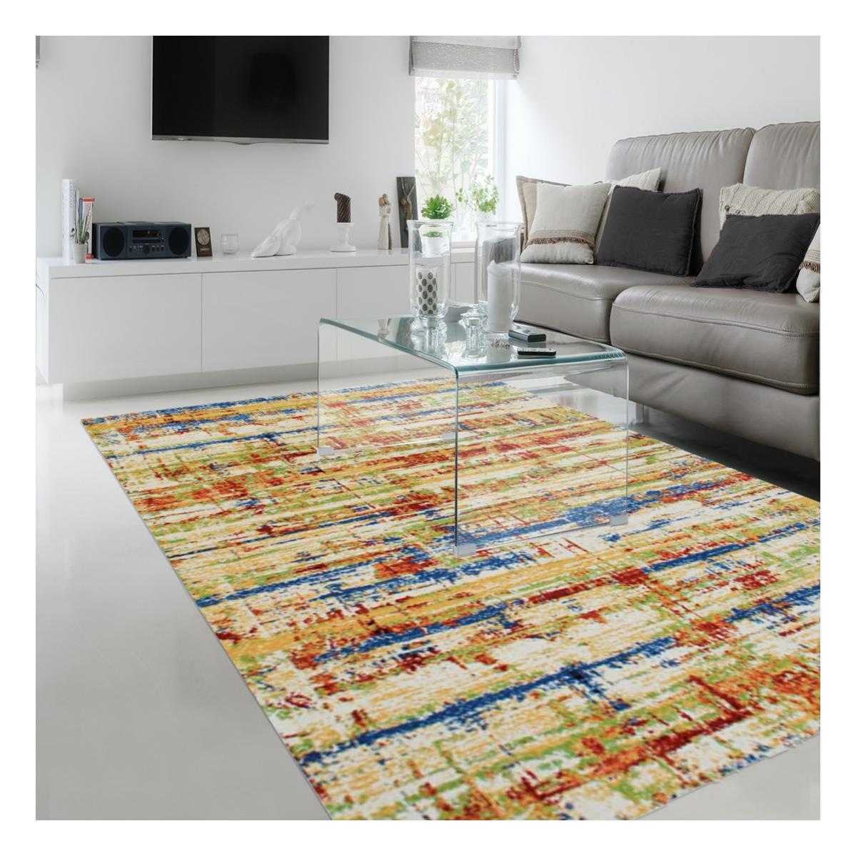 Tapis salon 120x170 cm Rectangulaire NIVALIA Multicolore Salon adapté