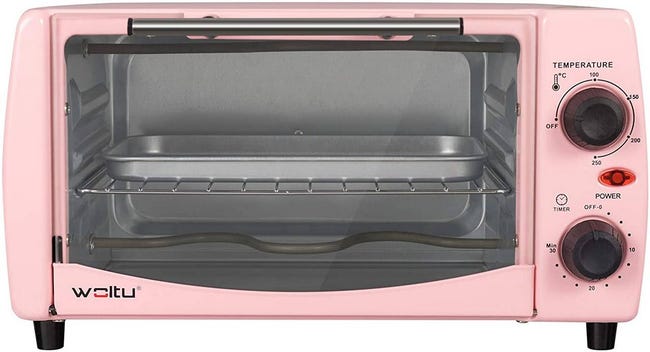 Mini Forno 12 Litri, 800 Watt Tostapane Forno Con Timer Di Colore Rosa