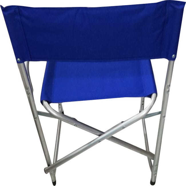 Sedia da campeggio pieghevole in alluminio e stoffa, colore blu, aperta: cm  59 x 48 x h78