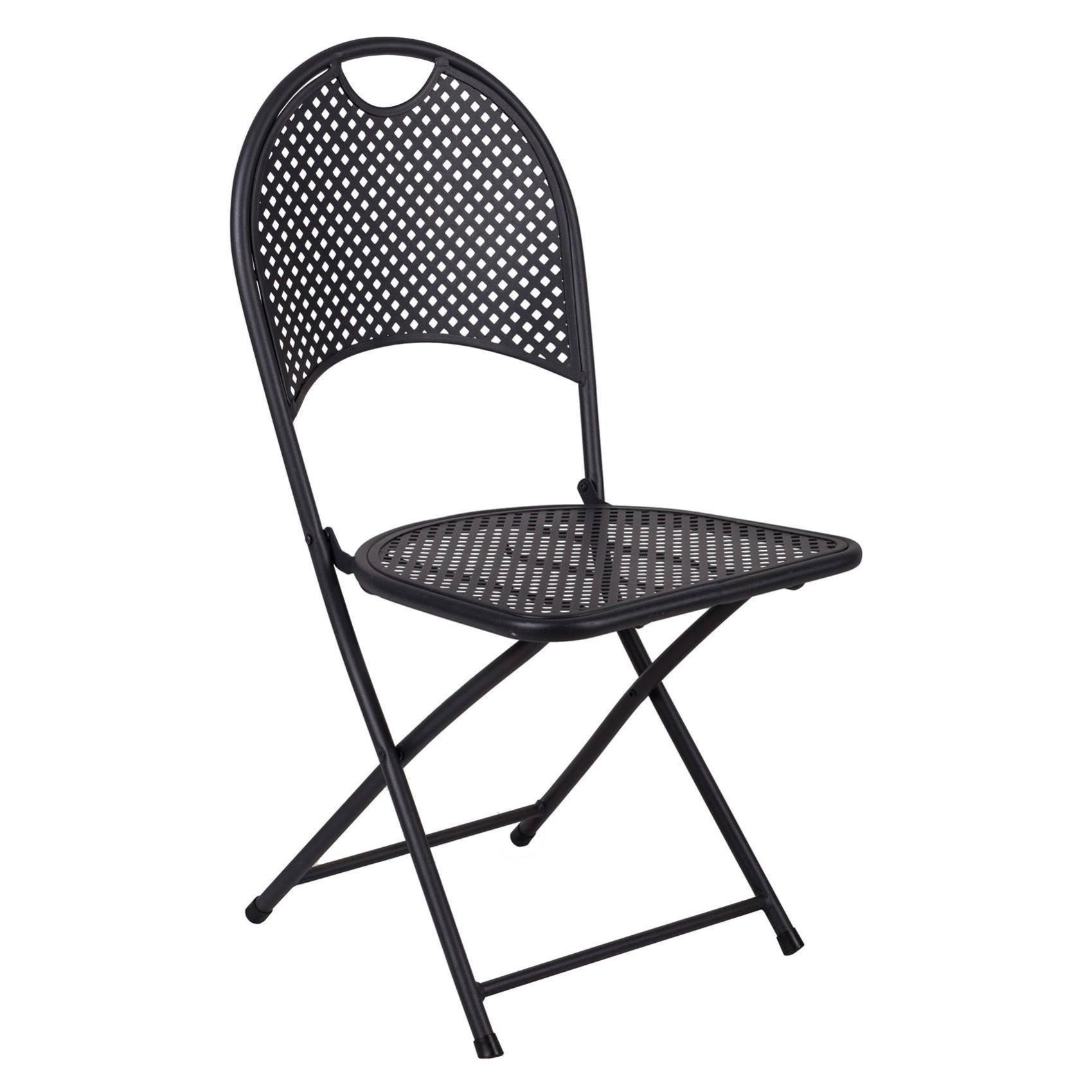 Set 4 Sedie Pieghevoli In Acciaio OEF Furnishings - Grigio - Robustee E Versatili Per Casa E Ufficio - 6