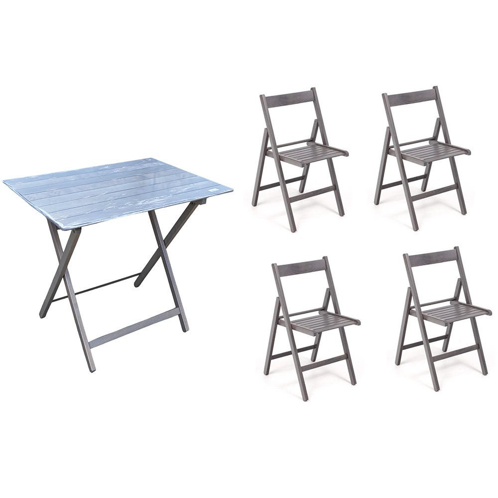 Tavolo grigio in legno da cm 80x60 richiudibile 