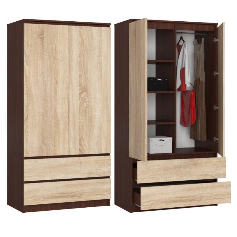BLANCA Armoire contemporaine chambre dressing 180x90x51 cm Meuble