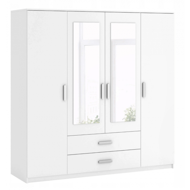 ROMA Armoire style moderne chambre 200x200x58 4 portes+2 tiroirs
