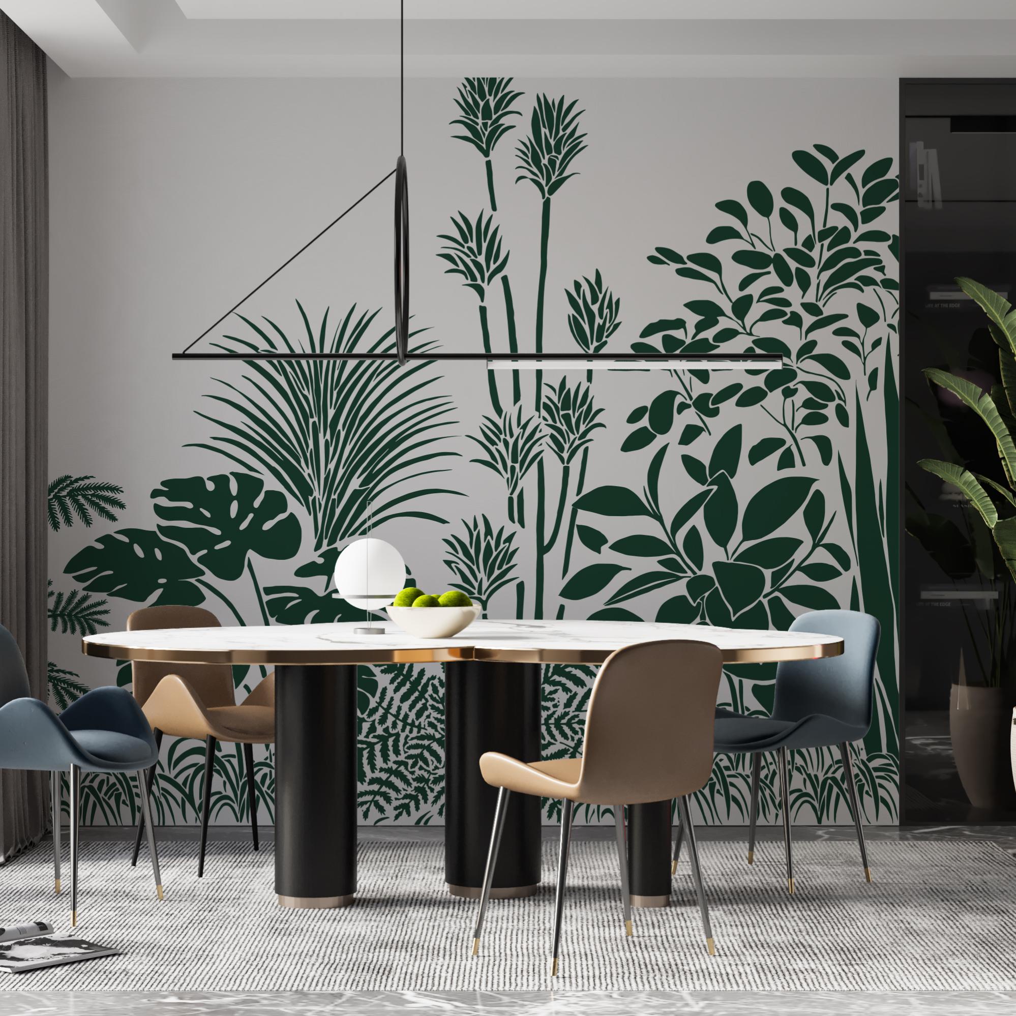Papier peint panoramique pour jardin zen avec des plantes - 340x260 cm ...