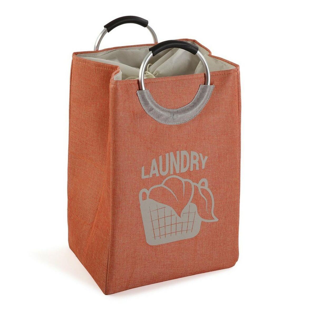 Cesto para la Ropa Sucia Versa Laundry Naranja Poliéster Minimalista ...