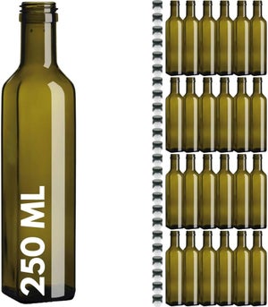 6 Bottiglie Vetro 500ml con Tappo a Vite - 6 Etichette e Penna - Bottiglie  Vetro per Liquore, Olio, Birra & Vino
