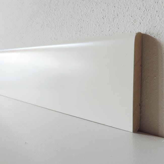 BATTISCOPA LEGNO MASSELLO Laccato Bianco Spessore 7 Mm €5,99 Al