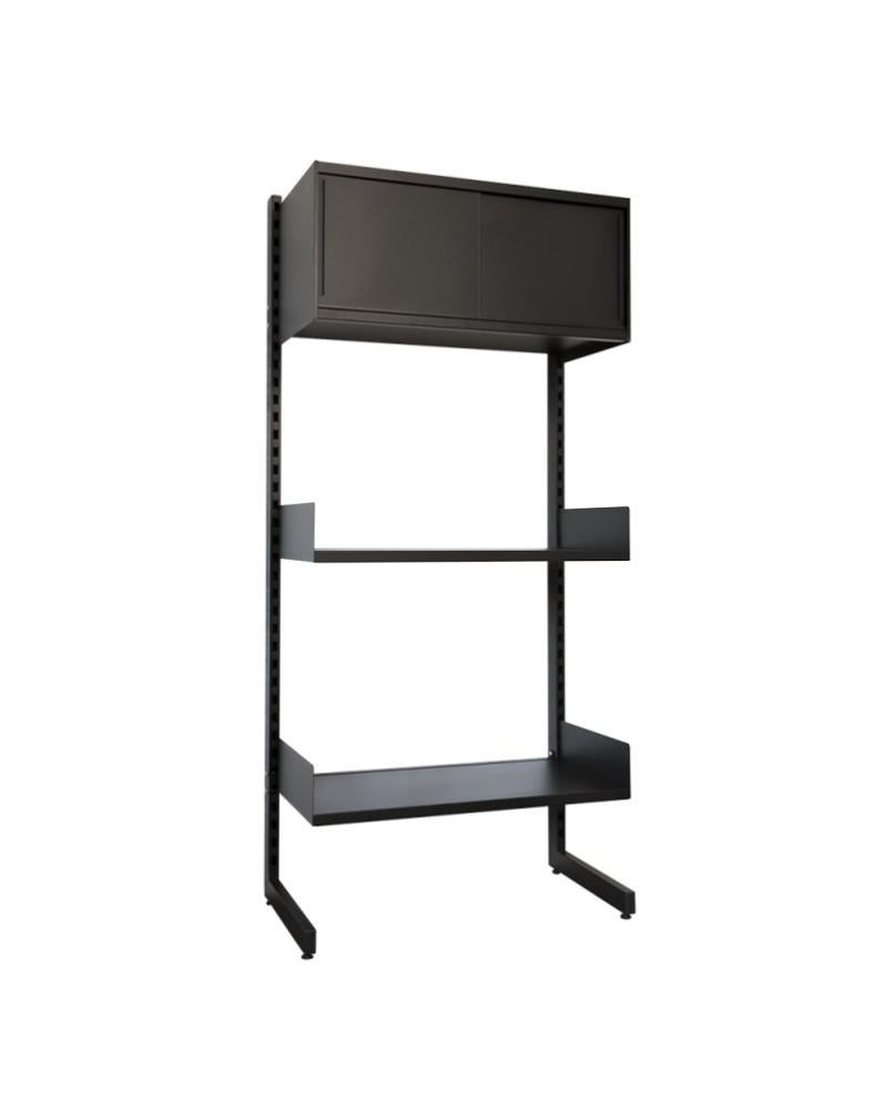 Dressing ouvert modulable en métal noir & autoportant Noir Leroy Merlin