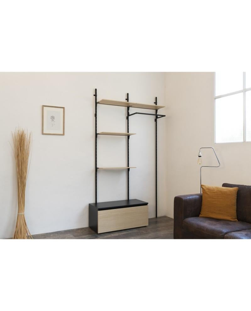 Dressing ouvert modulable en bois et métal Noir Leroy Merlin