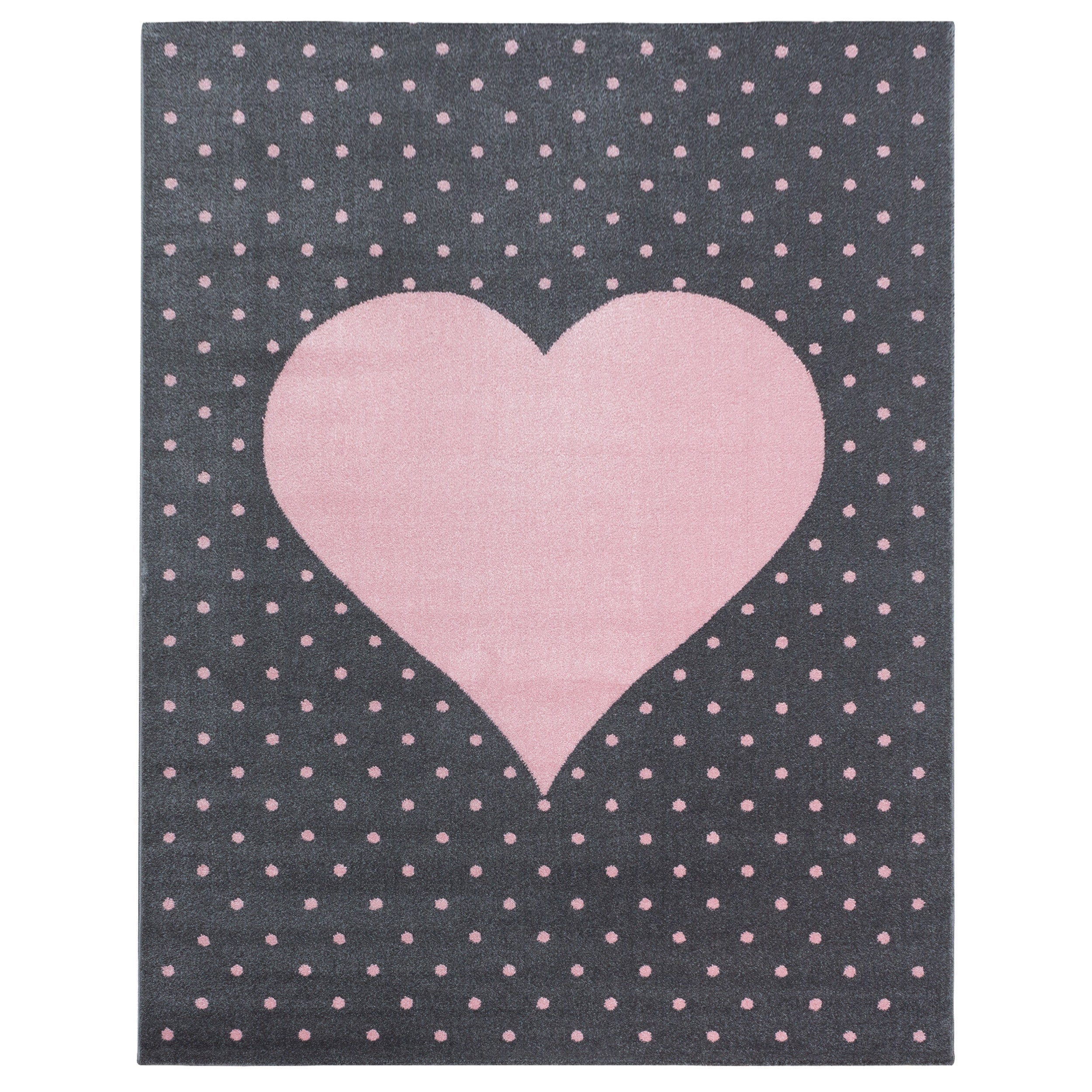 Tapis chambre d'enfant coeur - Magic gris foncé/rose 160x230 cm