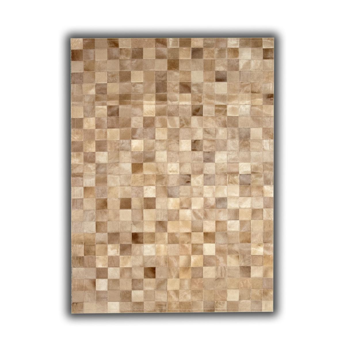 Tapis Patchwork en Peau de vache normande claire