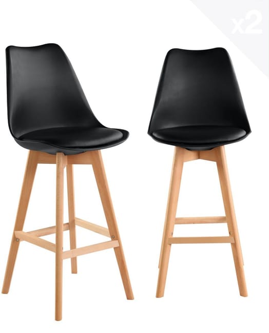 Lot De 2 Chaises Hautes De Bar Scandinaves Tika Noir Leroy Merlin Lot De 2 Chaises Hautes De Bar Scandinaves Tika Noir Leroy Merlin