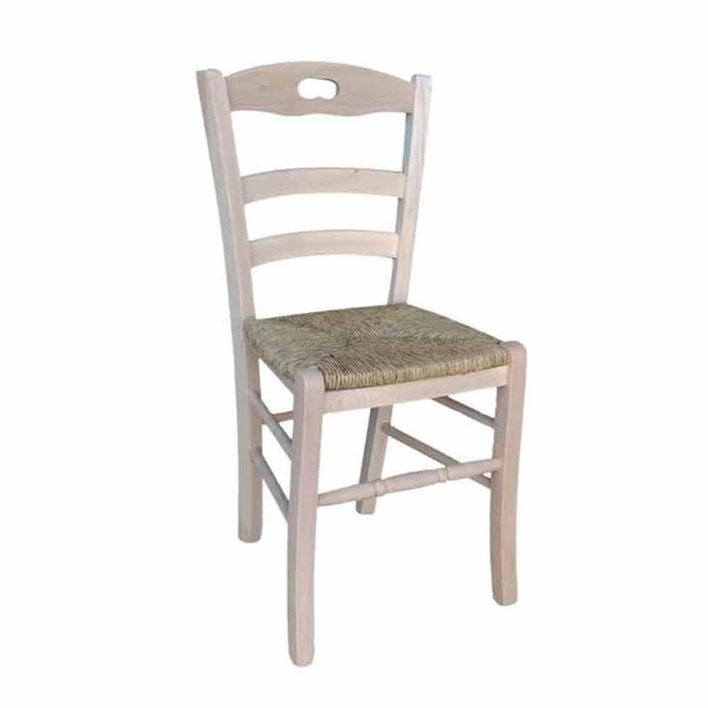 TAVOLO 140X80 ALLUNGABILE IN LEGNO ARTE POVERA CON 6 SEDIE SEDUTA Paglia Noce Scuro 8055136617426 - Foto 3