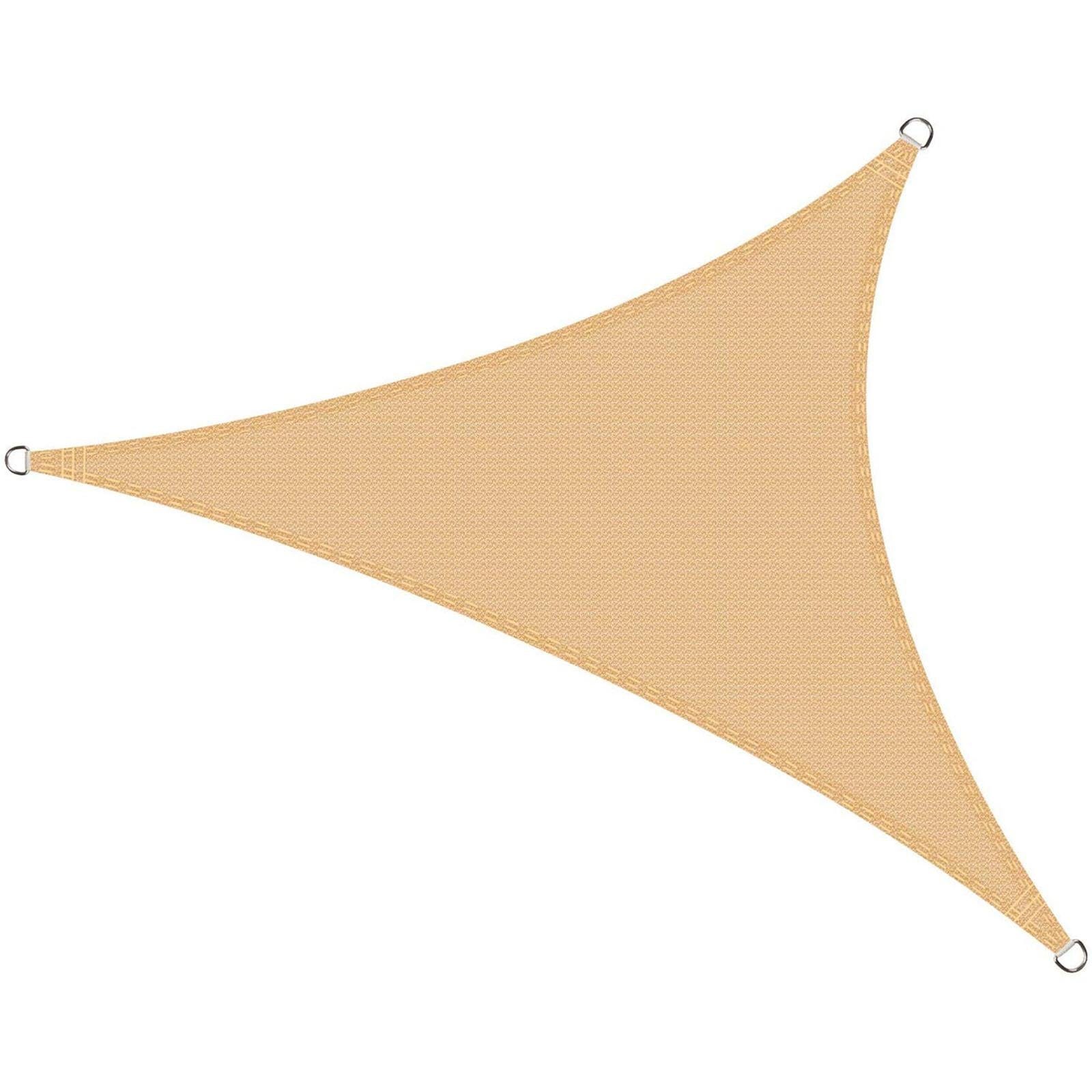 Vela ombreggiante microforata triangolare avana in poliestere tenda 5x5x5mt