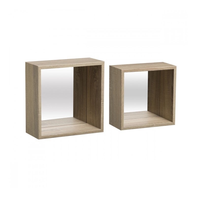 Set Mensole A Cubo In Legno Naturale Con Specchio Fixy Leroy Merlin