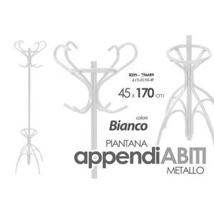 Appendiabiti metallo-legno nero 35x25x170h cm