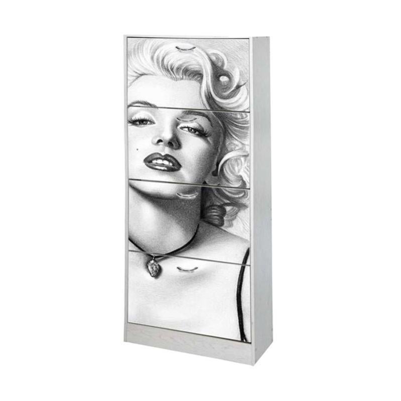 VIHHQGC Scarpiera da 63 x 24 x 104 cm, in legno con 3 scomparti ribaltabili e ripiano in vetro, per ingresso e corridoio, organizer