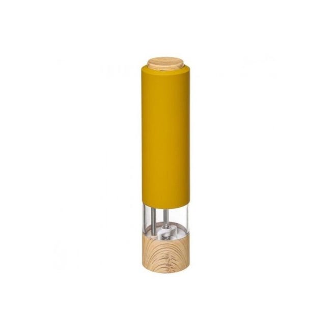Mojado entusiasta Humorístico Molinillo de pimienta eléctrico amarillo diámetro 5.5x h22 cm | Leroy Merlin
