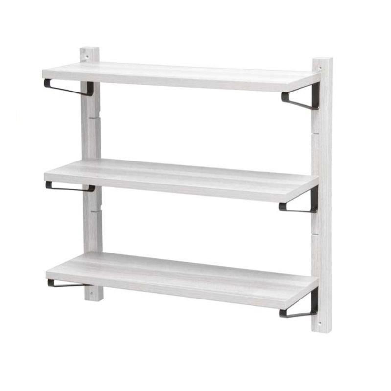 Scaffale Pensile A 3 Ripiani Regolabili In Acciaio - Dimensioni 50x60x15 Cm, Colore Cammello Opaco, Per Parete