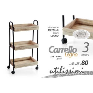 CARRELLO PORTAFRUTTA JOLLY IN LEGNO MASSELLO 4