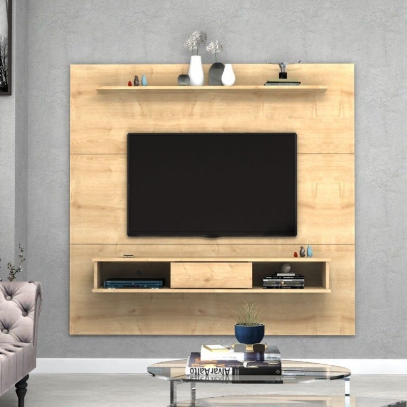 Pannello Porta TV da parete Pino SLINE 178x3,6x h168 cm