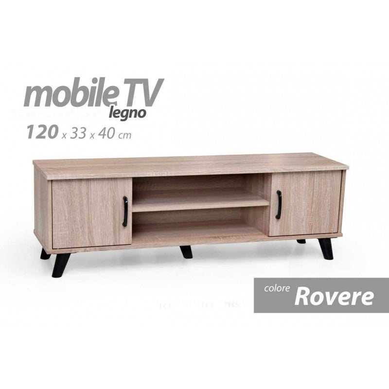 Il numero 1 del risparmio-GAIA MOBILE BASSO PORTA TV 120 X 40 X 40 CM  COLORE ROVERE