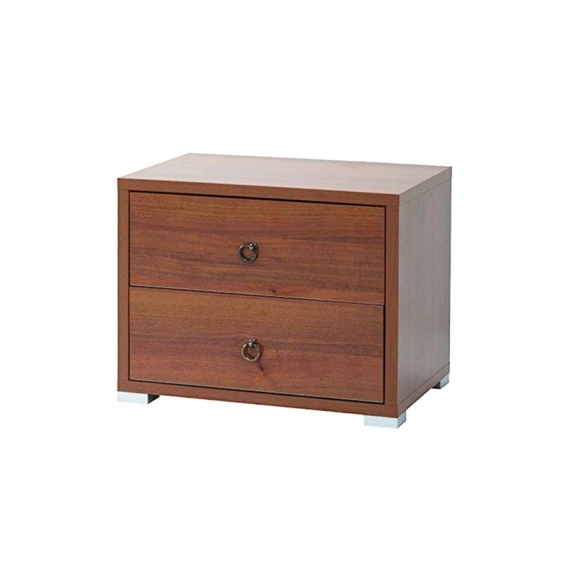 Comodino Noce Antico 2 cassetti in legno nobilitato 36x52xH 43