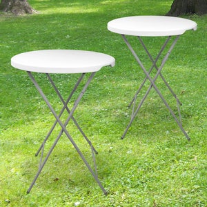 Table haute mange debout (60 × 60 × 110 cm) en aluminium gris