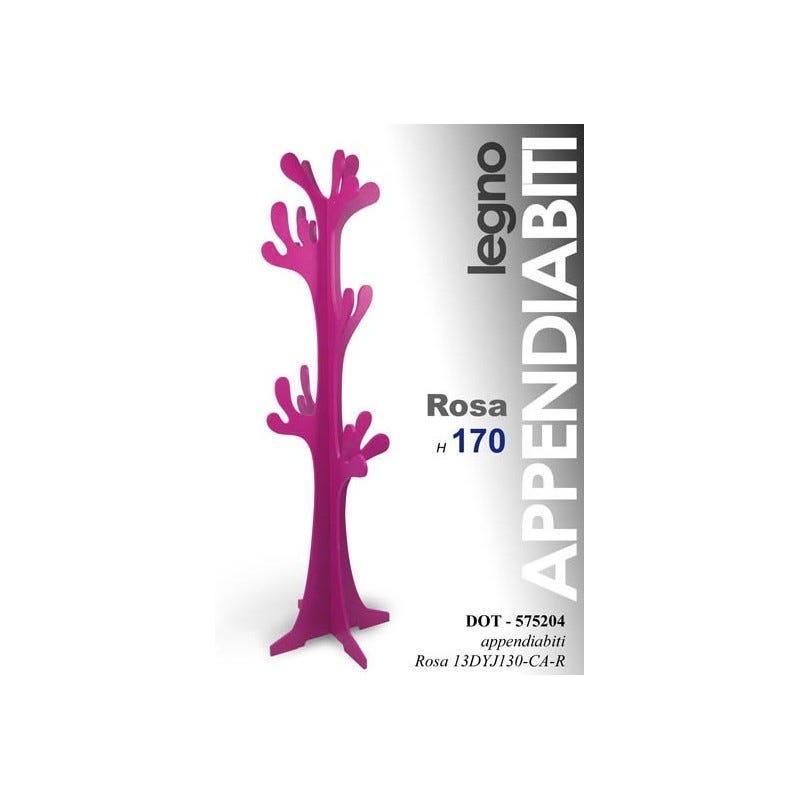 Appendiabiti albero da terra piantana rosa cm 50 x 42 x 170 h