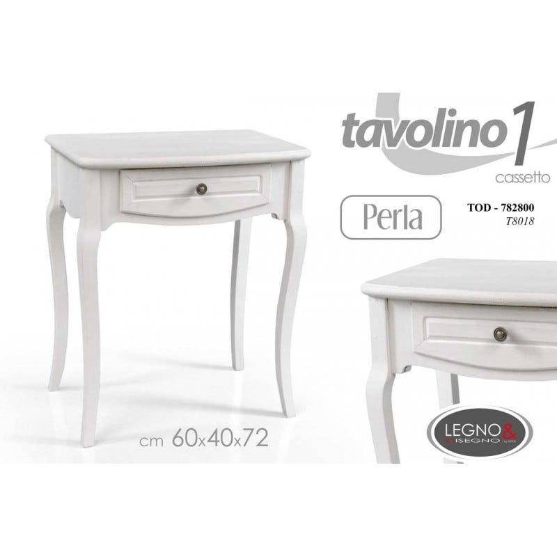 Tavolino Pieghevole 80 X 60 X 72 H Cm Bianco