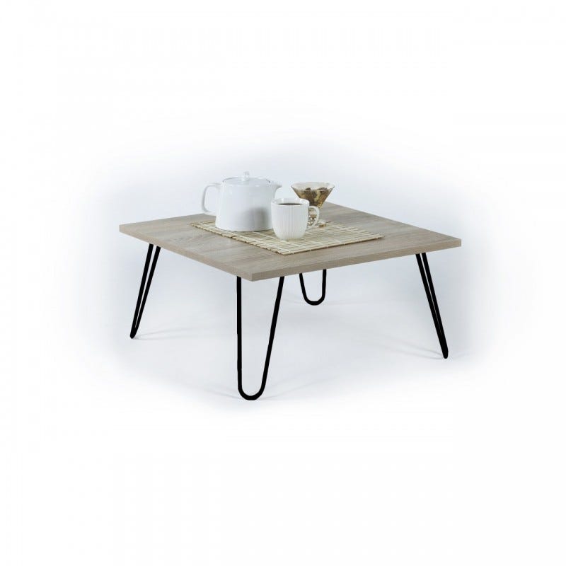 Tavolino per colazione letto rovere nero cm 60x60x29 h