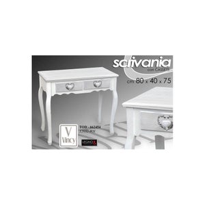 MOBILI 2G - SCRIVANIA CLASSICA SHABBY LEGNO AVORIO E VERDE 105X55X80