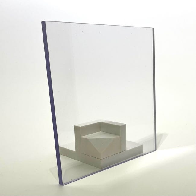Plaque de verre avec socle en bois, dim. 7,5x7,5 cm, ép. 28 mm, 10 set/ 1  boîte 